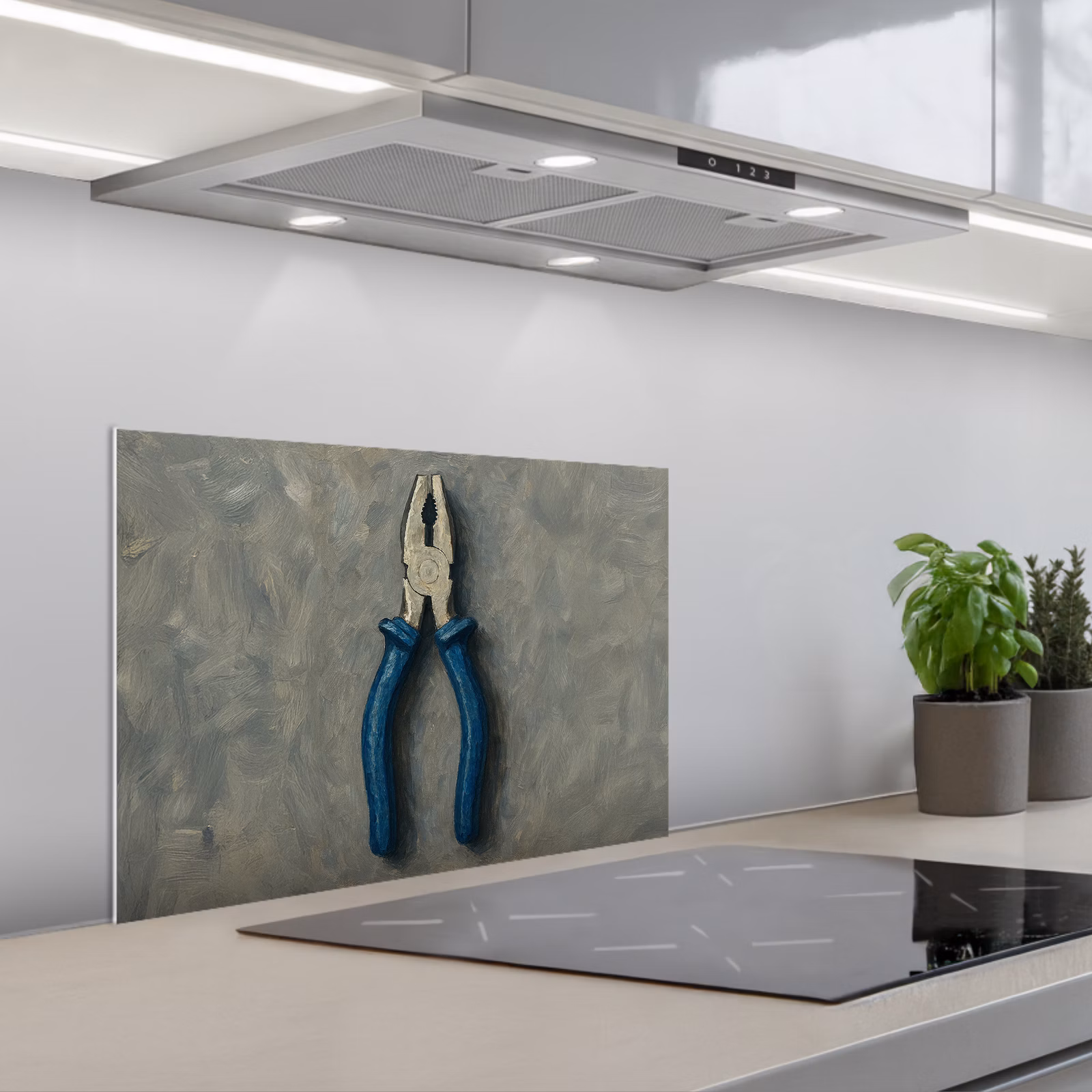 Spatscherm keuken - Tang - Schilderij - Textuur - Verf — 1