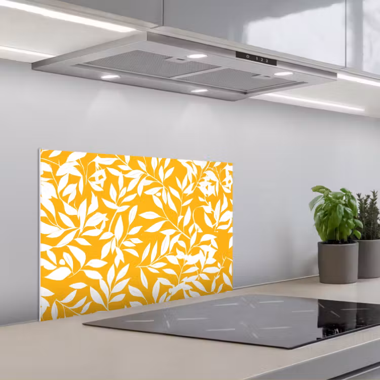Spatscherm keuken - Bladeren - Takken - Geel — 1