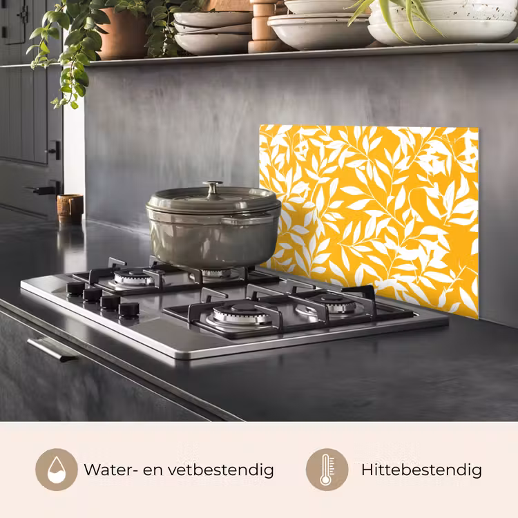 Spatscherm keuken - Bladeren - Takken - Geel — 2