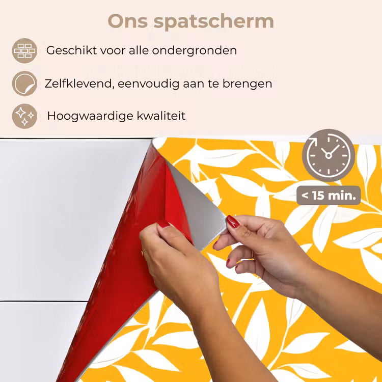 Spatscherm keuken - Bladeren - Takken - Geel — 4