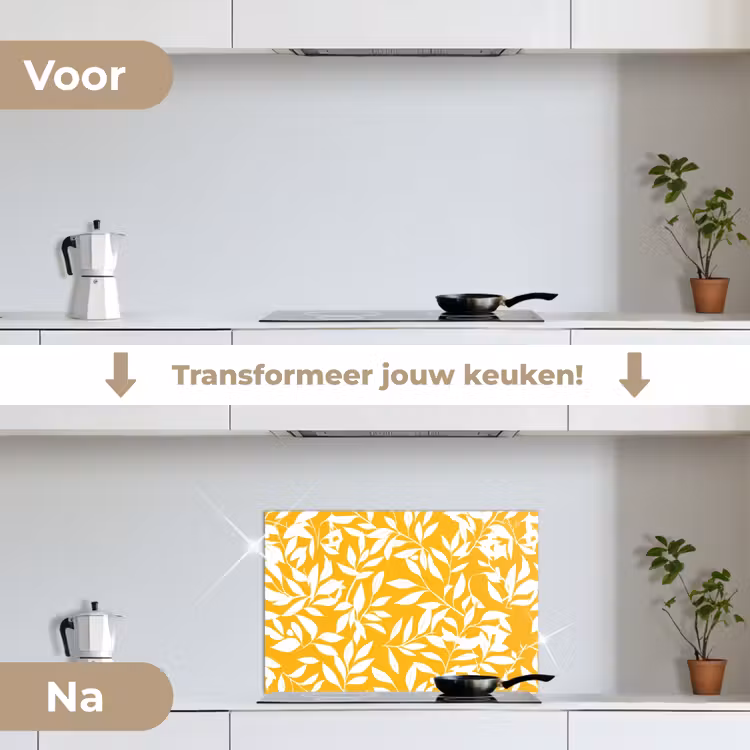 Spatscherm keuken - Bladeren - Takken - Geel — 7