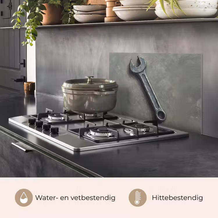 Spatscherm keuken - Steeksleutel - Schilderij - Gereedschap - Verf — 2