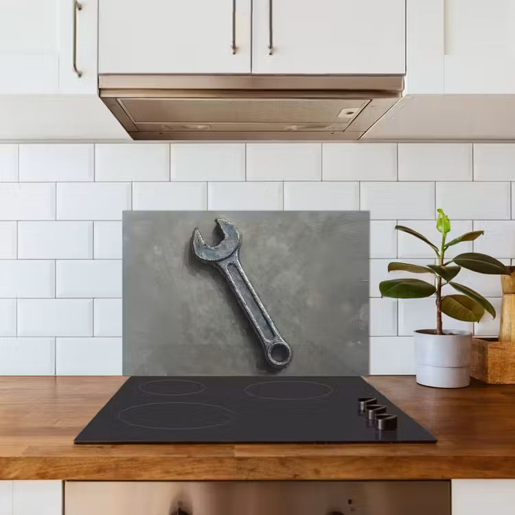 Spatscherm keuken - Steeksleutel - Schilderij - Gereedschap - Verf — 3