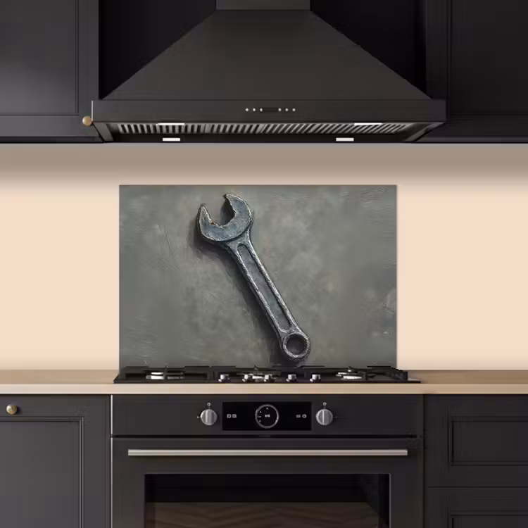 Spatscherm keuken - Steeksleutel - Schilderij - Gereedschap - Verf — 5