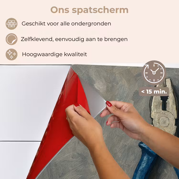 Spatscherm keuken - Tang - Schilderij - Textuur - Verf — 4
