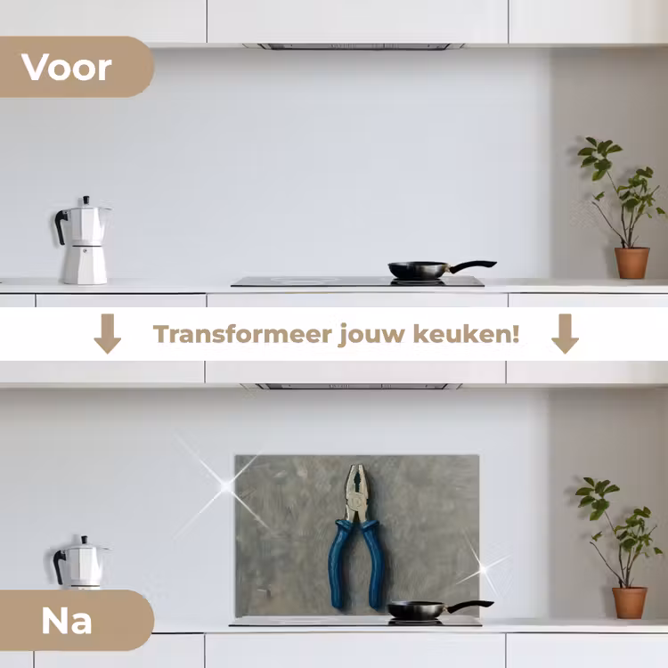 Spatscherm keuken - Tang - Schilderij - Textuur - Verf — 7