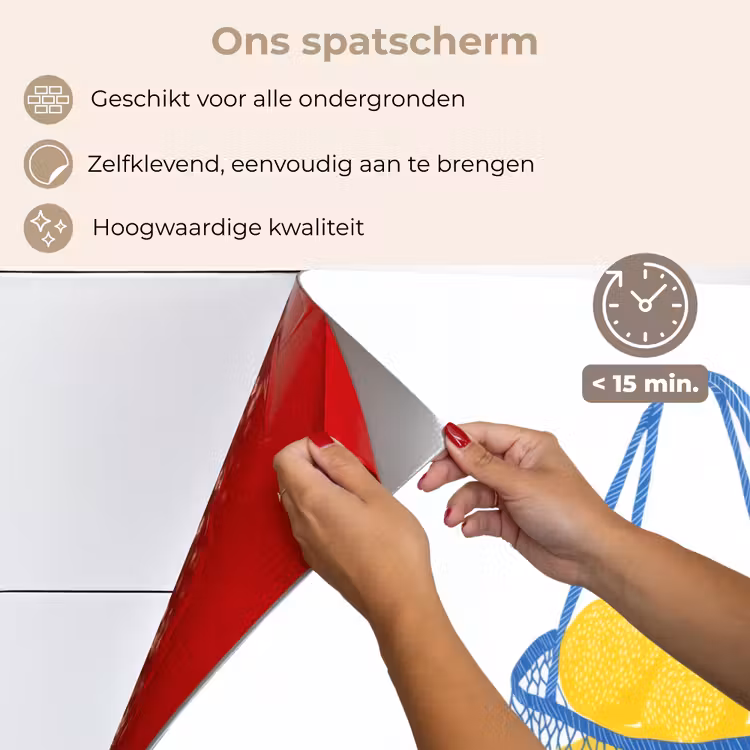 Spatscherm keuken - Tas - Blauw - Citroenen - Illustratie — 4