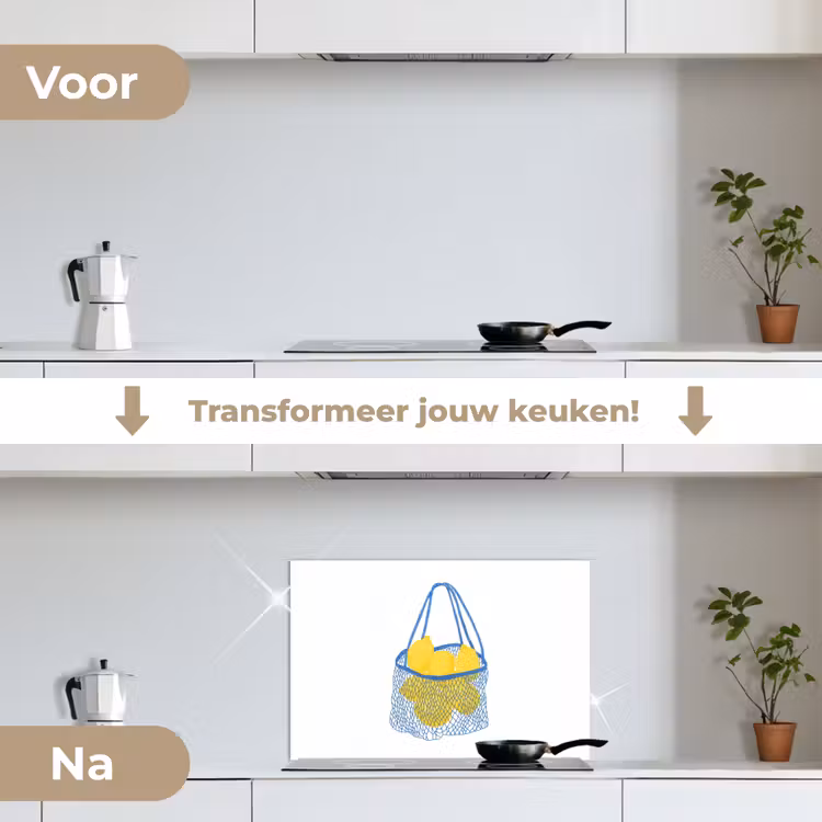 Spatscherm keuken - Tas - Blauw - Citroenen - Illustratie — 7