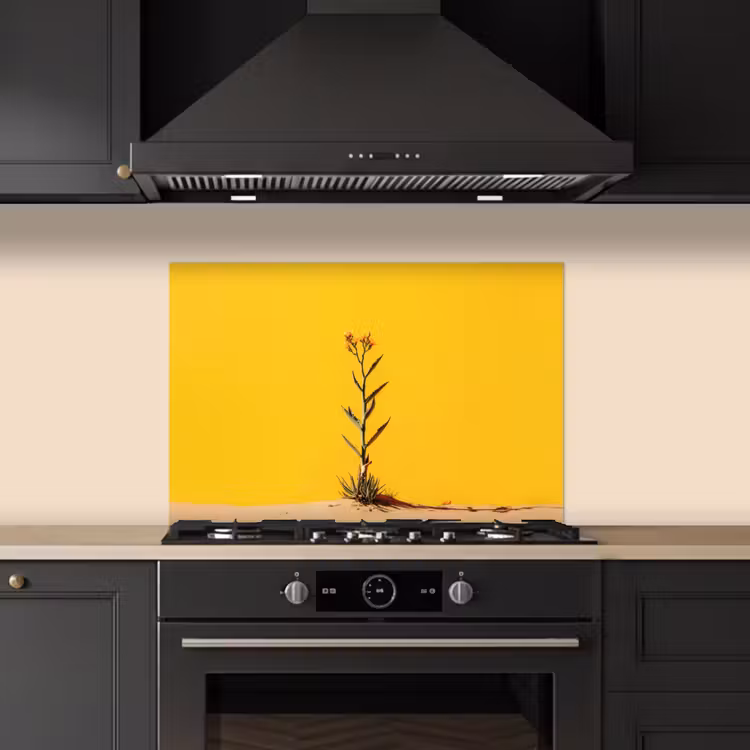 Spatscherm keuken - Zand - Plant - Geel - Minimalitisch — 5