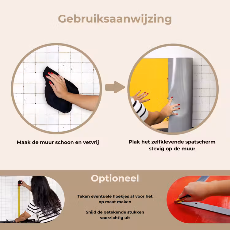 Spatscherm keuken - Zand - Plant - Geel - Minimalitisch — 6