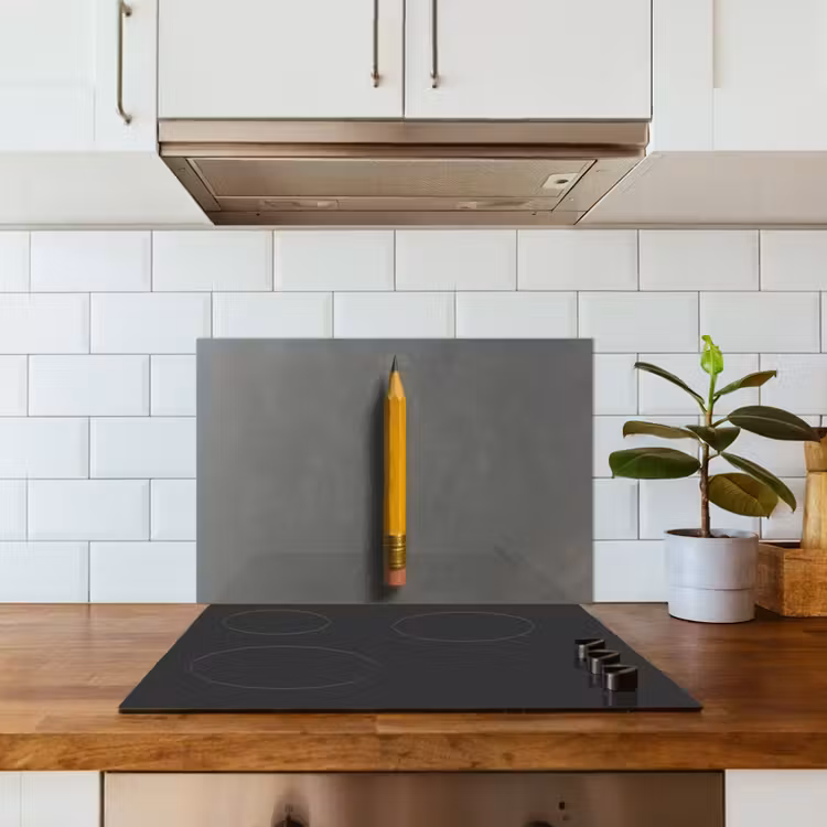 Spatscherm keuken - Potlood - Schilderij - Geel — 3