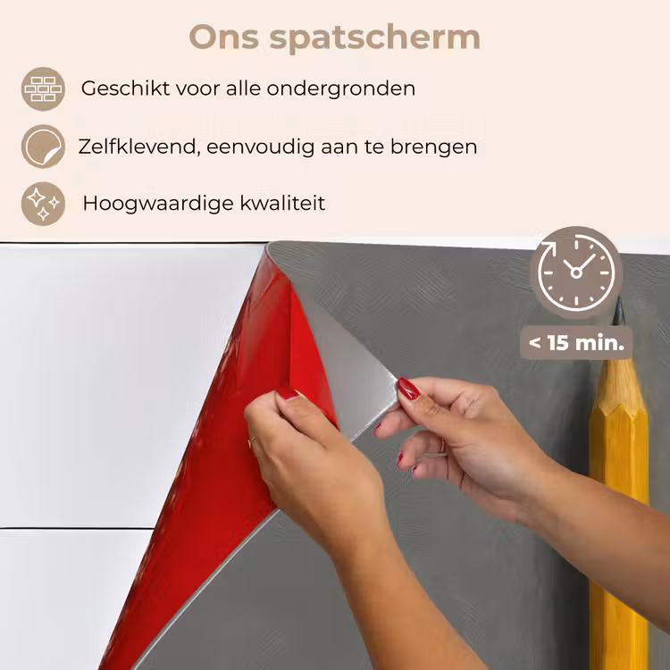 Spatscherm keuken - Potlood - Schilderij - Geel — 4