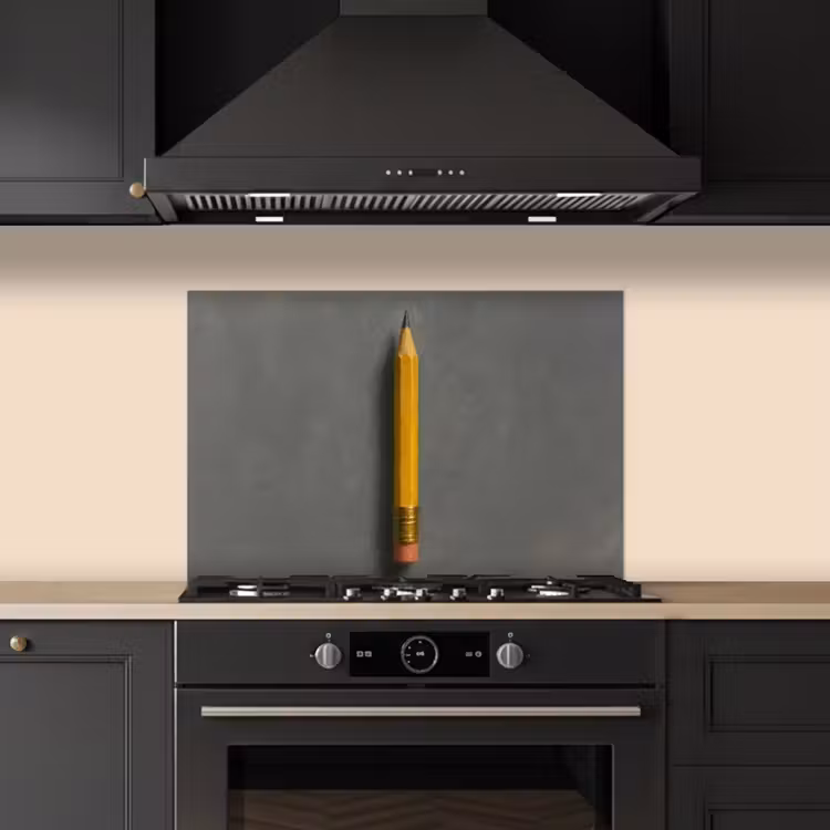 Spatscherm keuken - Potlood - Schilderij - Geel — 5