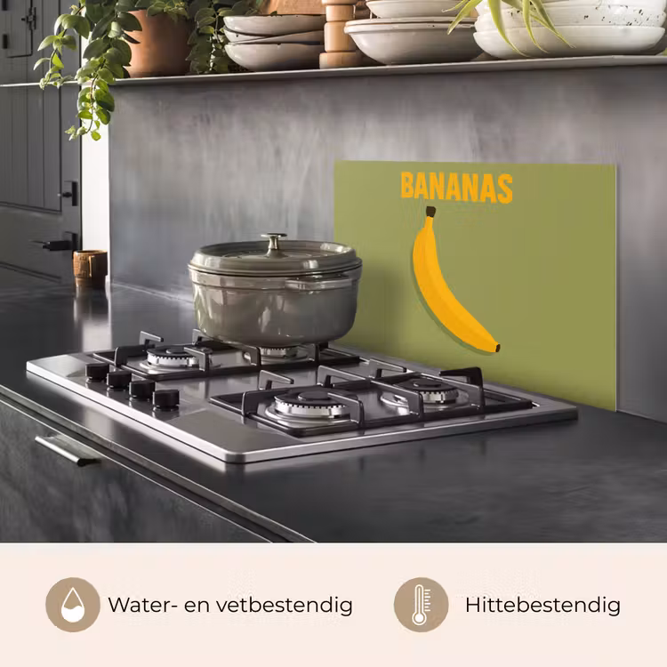 Spatscherm keuken - Banaan - Minimalistisch - Geel — 2