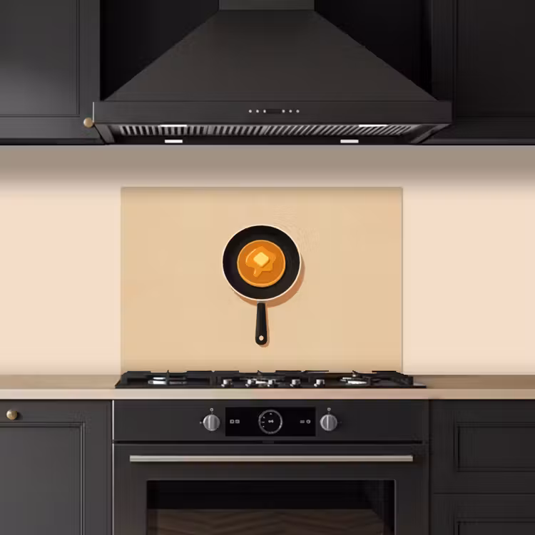 Spatscherm keuken - Pannenkoek - Koekenpan - Boter - Minimalistisch — 5