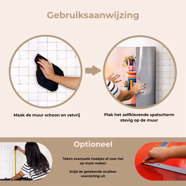 Spatscherm keuken - Planken - Boeken - Bladeren — 6