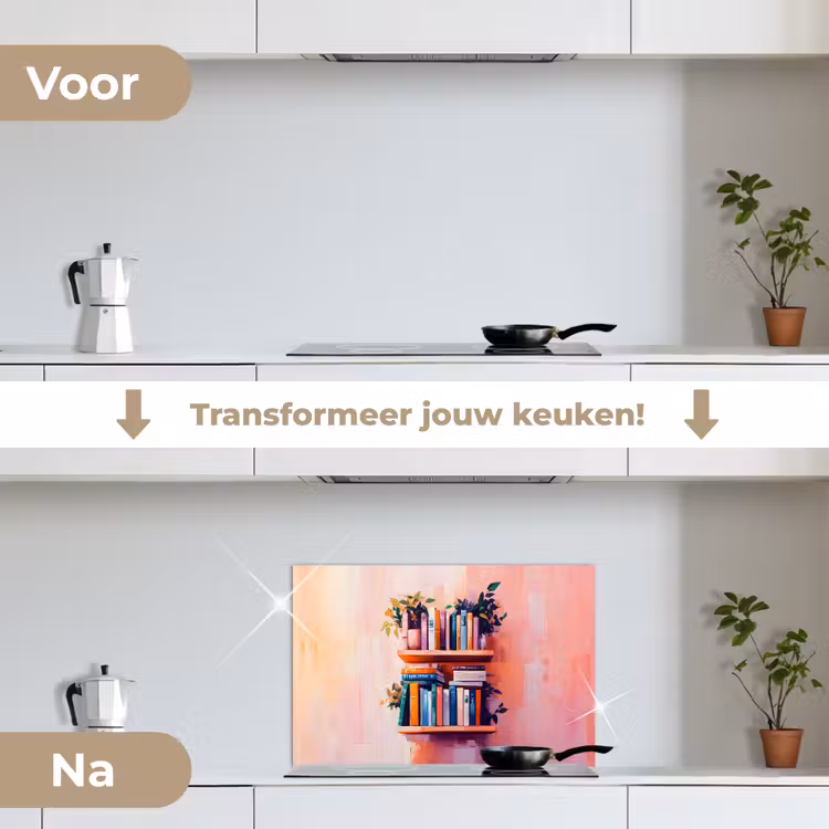 Spatscherm keuken - Planken - Boeken - Bladeren — 7