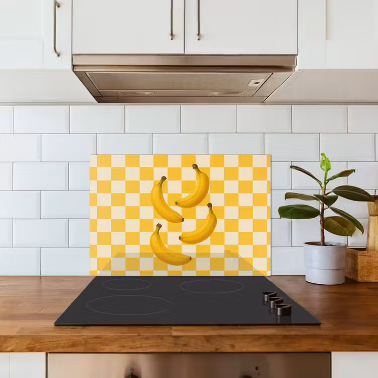 Spatscherm keuken - Bananen - Geel - Geblokt — 3