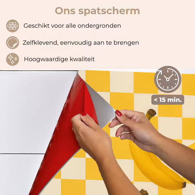 Spatscherm keuken - Bananen - Geel - Geblokt — 4