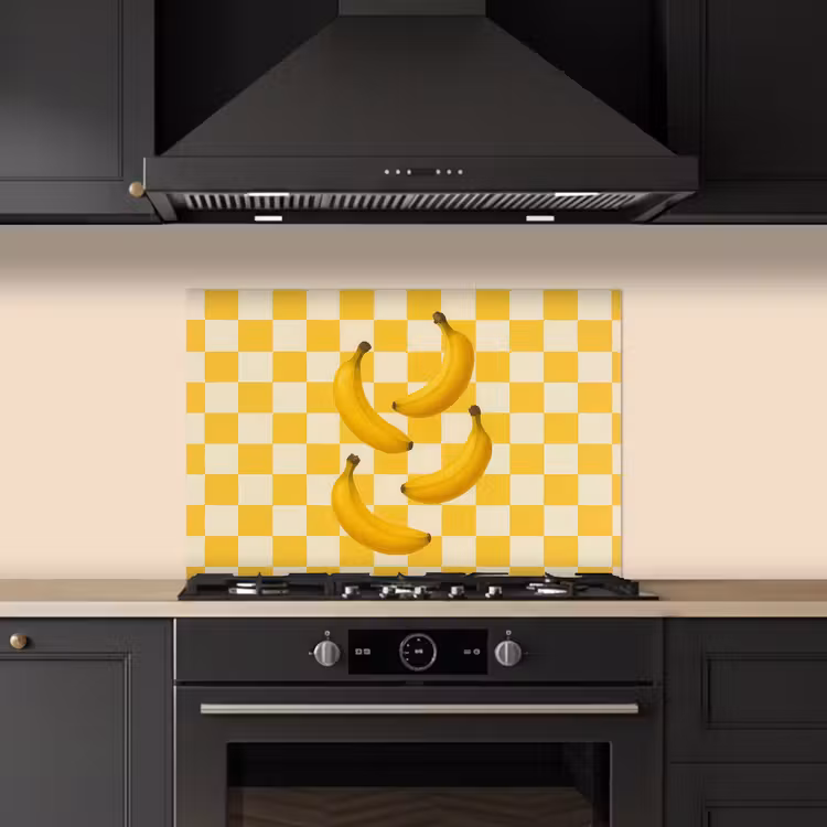 Spatscherm keuken - Bananen - Geel - Geblokt — 5