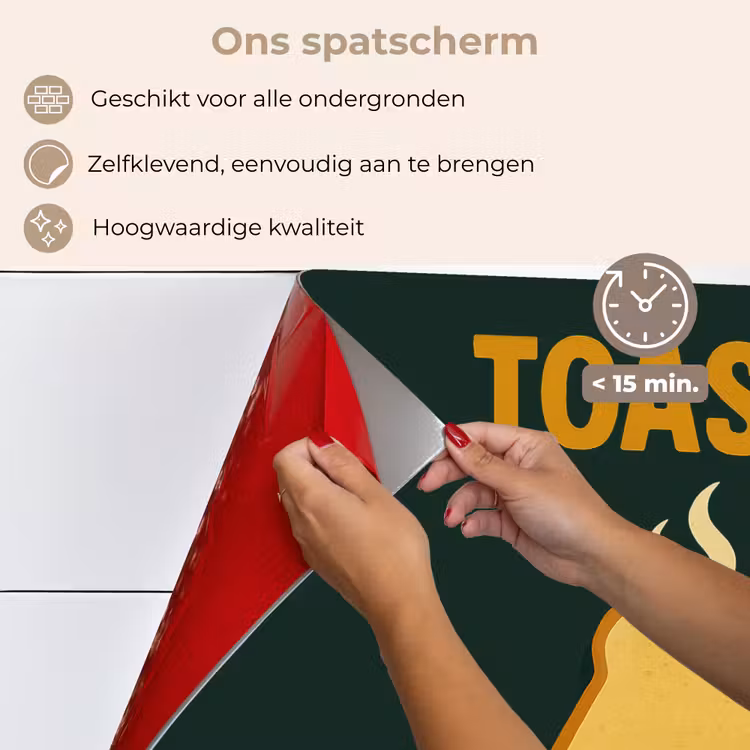 Spatscherm keuken - Brood - Tosti - Groen - Minimalistisch — 4