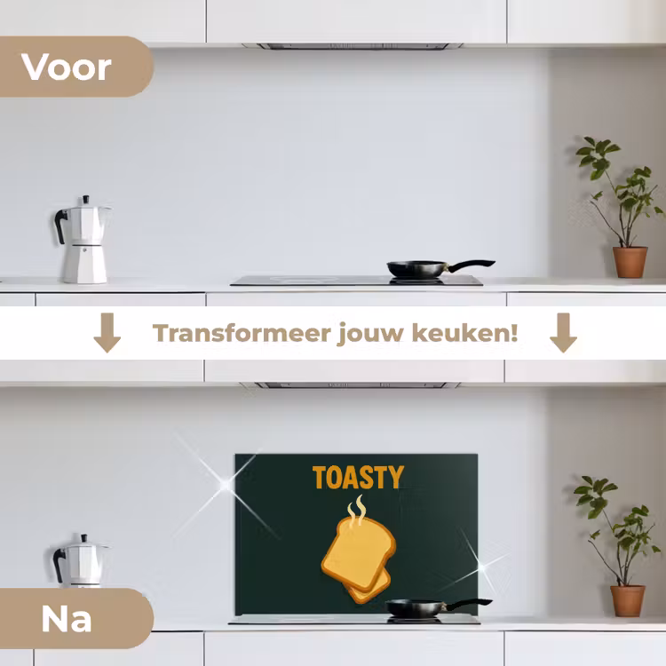Spatscherm keuken - Brood - Tosti - Groen - Minimalistisch — 7