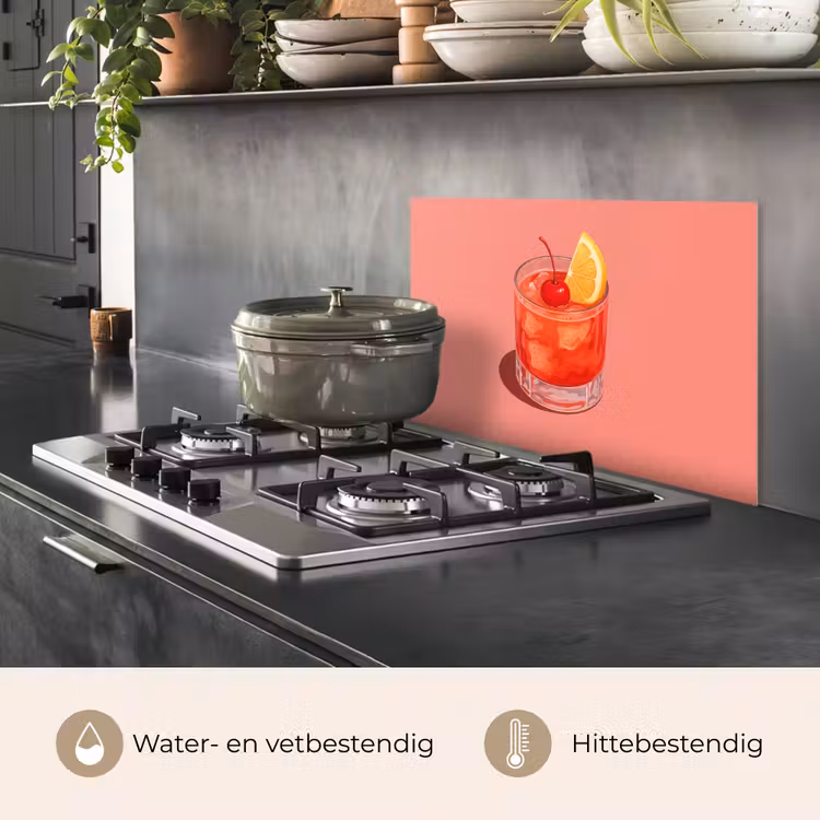 Spatscherm keuken - Glas - Ijsblokjes - Citroen - Kers — 2
