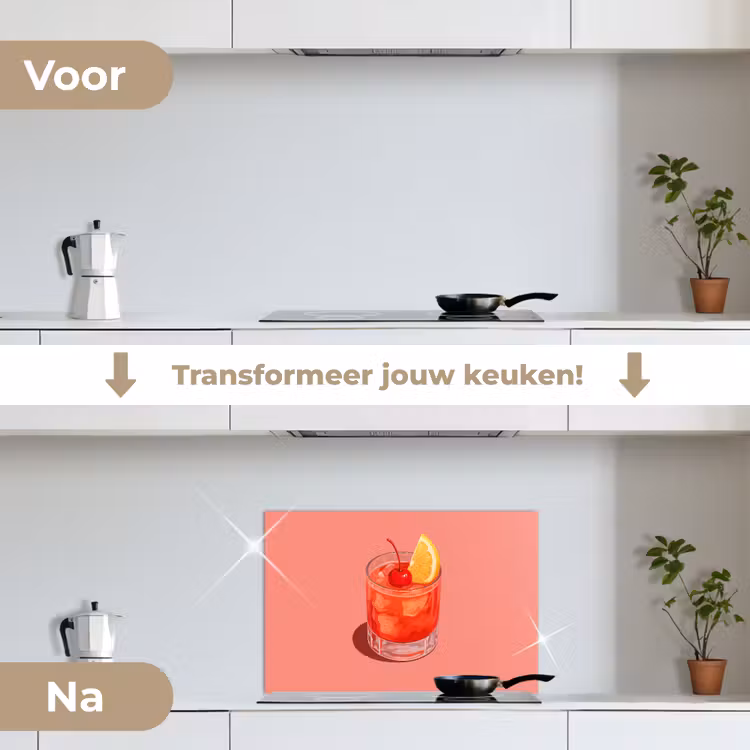 Spatscherm keuken - Glas - Ijsblokjes - Citroen - Kers — 7