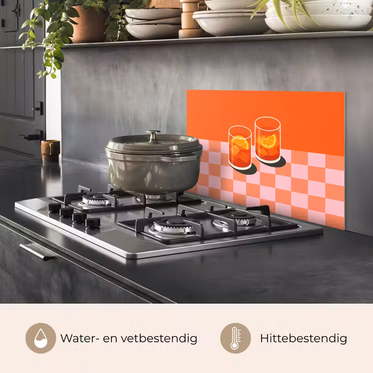 Spatscherm keuken - Sinaasappel - Glazen - Oranje — 2