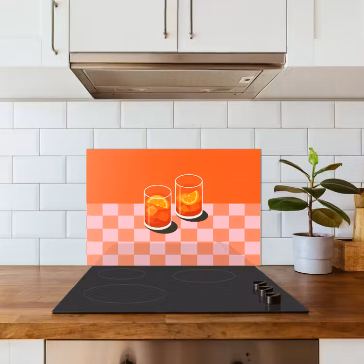 Spatscherm keuken - Sinaasappel - Glazen - Oranje — 3
