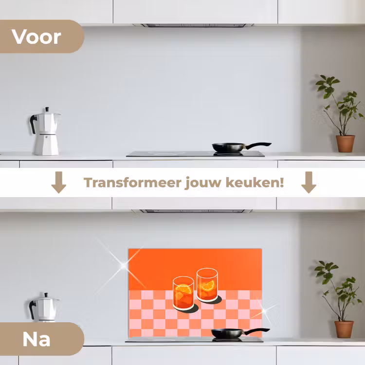 Spatscherm keuken - Sinaasappel - Glazen - Oranje — 7