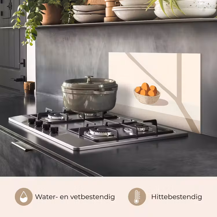 Spatscherm keuken - Mand - Fruit - Minimalistisch - Oranje — 2