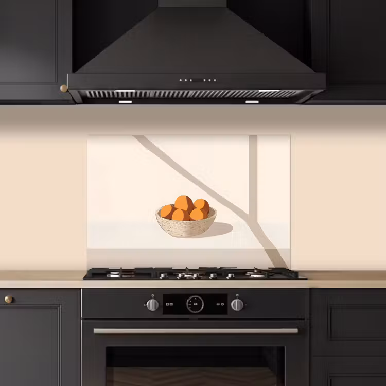 Spatscherm keuken - Mand - Fruit - Minimalistisch - Oranje — 5