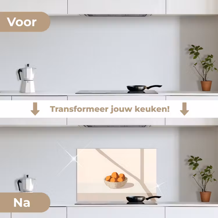 Spatscherm keuken - Mand - Fruit - Minimalistisch - Oranje — 7