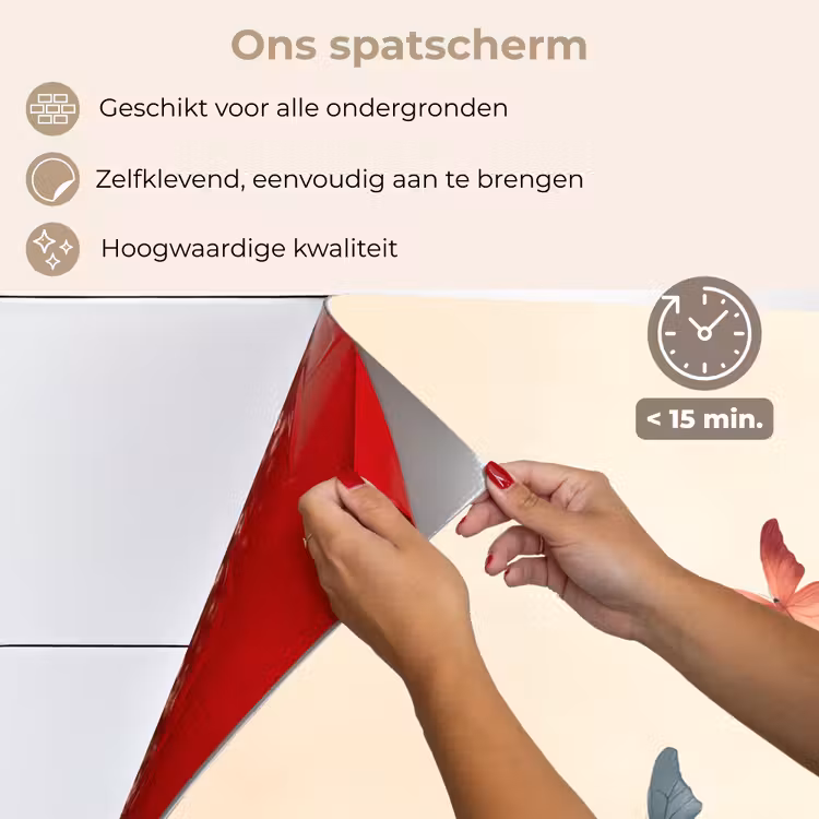 Spatscherm keuken - Vlinders - Minimalistisch - Roze — 4