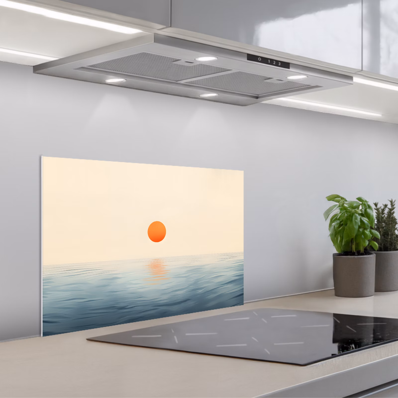 Spatscherm keuken - Zon - Oranje - Zee — 1