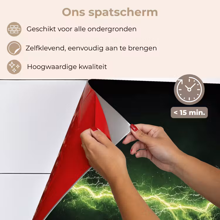 Spatscherm keuken - Gaming - Elektriciteit - Lijn - Vonken - Groen — 4