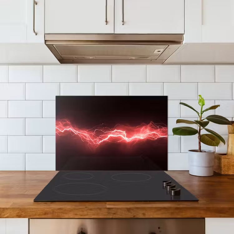 Spatscherm keuken - Gaming - Rood - Elektriciteit - Energie  - Lijn — 3
