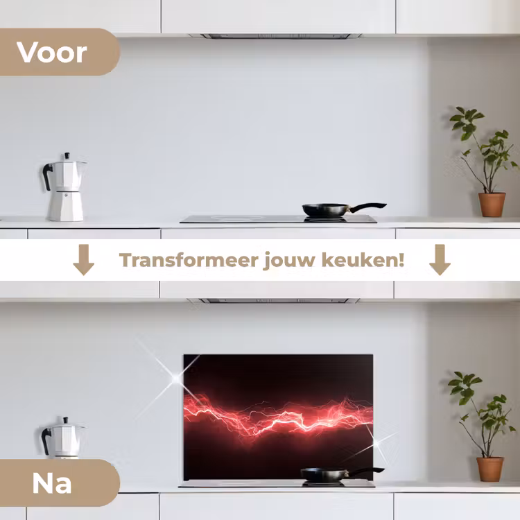 Spatscherm keuken - Gaming - Rood - Elektriciteit - Energie  - Lijn — 7
