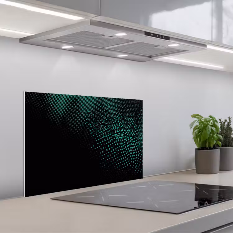 Spatscherm keuken - Gaming - Stippen - Groen - Vervagen — 1