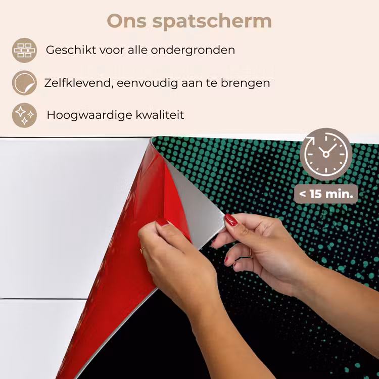 Spatscherm keuken - Gaming - Stippen - Groen - Vervagen — 4