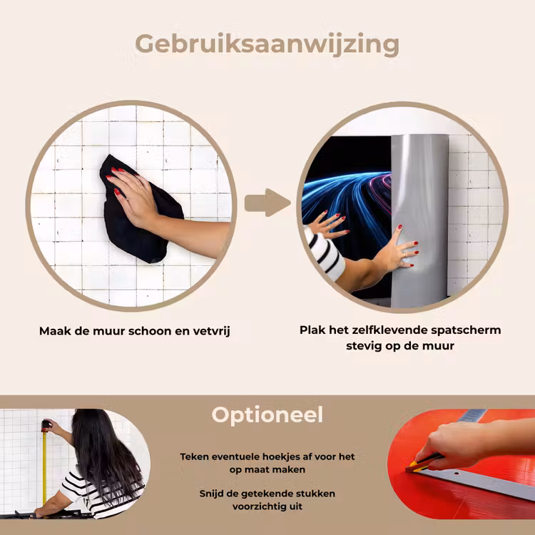 Spatscherm keuken - Gaming - Strepen - Gebogen - Blauw — 6
