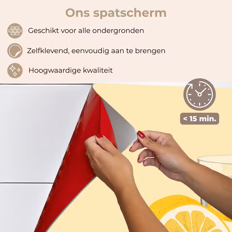Spatscherm keuken - Glas - Citroenschijfjes - Geel — 4