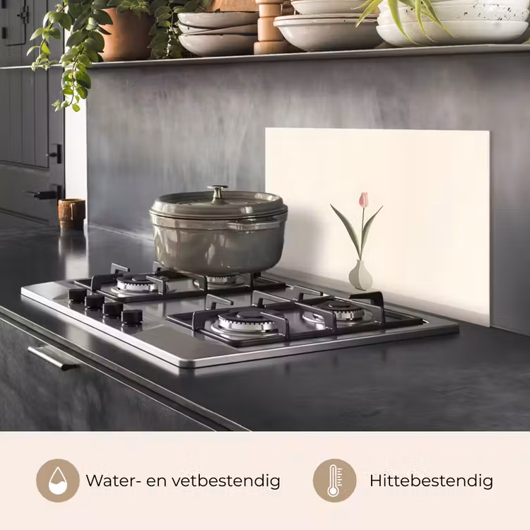 Spatscherm keuken - Tulp - Vaas - Beige — 2