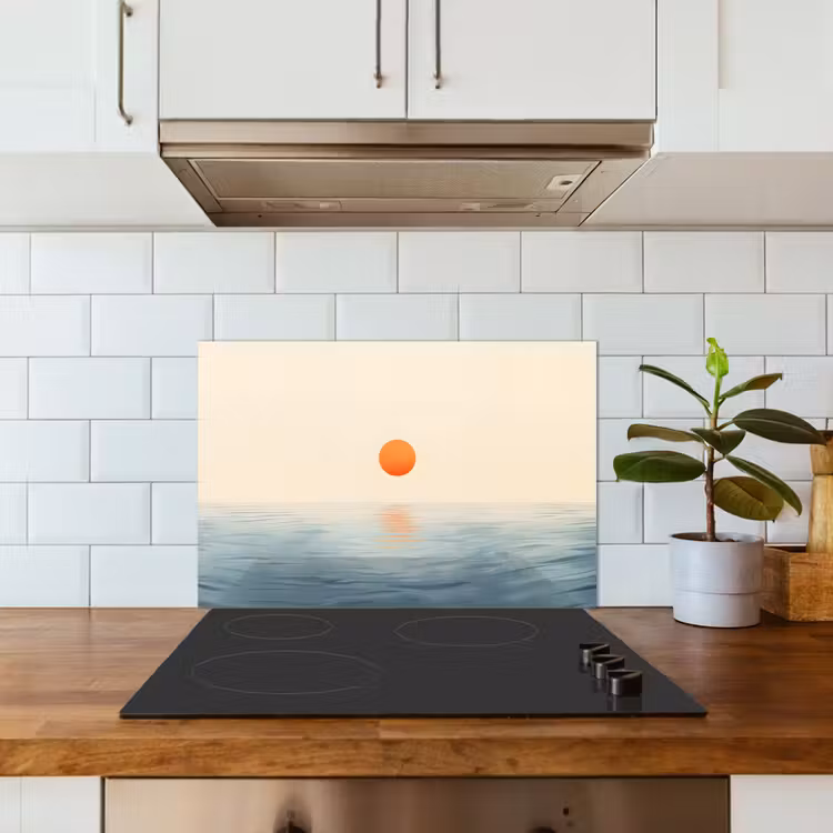 Spatscherm keuken - Zon - Oranje - Zee — 3
