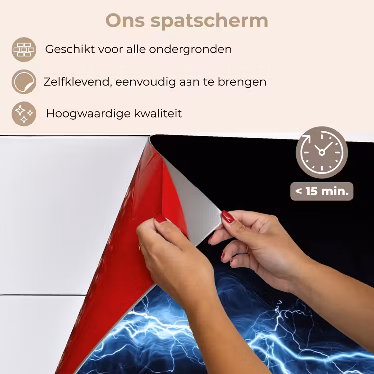 Spatscherm keuken - Gaming - Bliksemflits - Blauw - Energie — 4