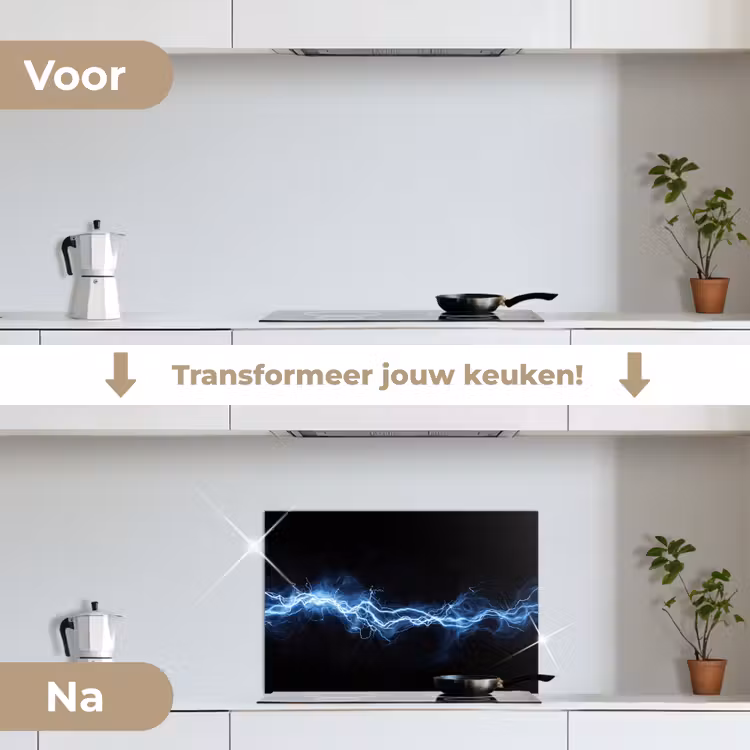 Spatscherm keuken - Gaming - Bliksemflits - Blauw - Energie — 7