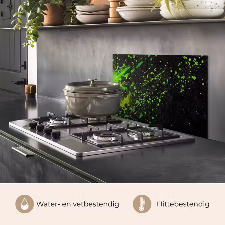 Spatscherm keuken - Gaming - Spetters - Groen - Chaotisch - Groen — 2