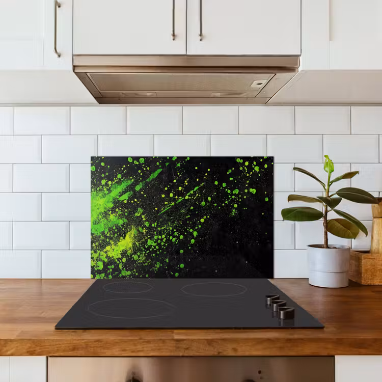 Spatscherm keuken - Gaming - Spetters - Groen - Chaotisch - Groen — 3