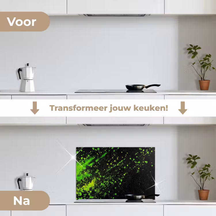 Spatscherm keuken - Gaming - Spetters - Groen - Chaotisch - Groen — 7